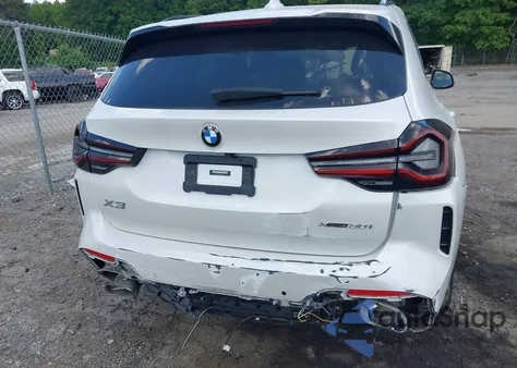 2022 BMW X3 xDrive30I из США, поврежденный, VIN 5UX53DP08N9M12047